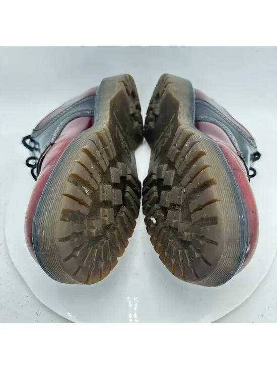 Dr. Martens Men Size UK 10 US 11 Red Maroon Black Leather Brogue Oxford Shoes - Picture 7 of 10